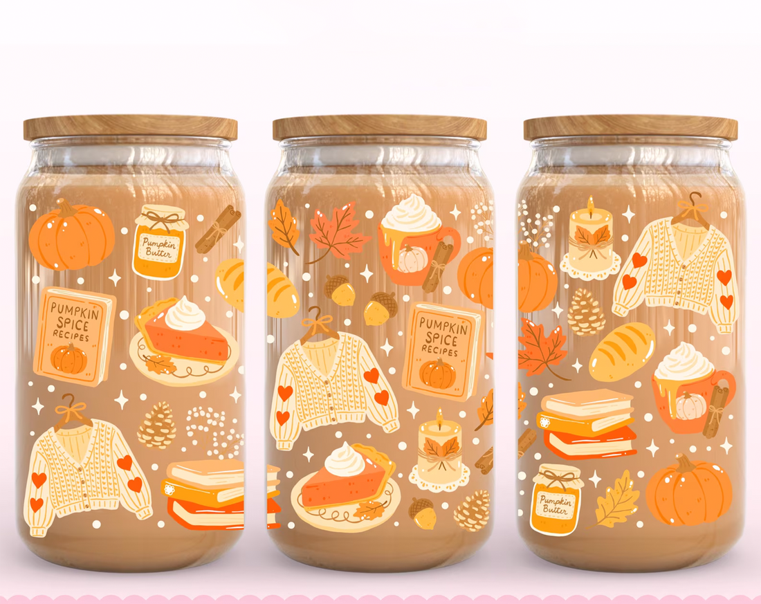 Orange Pumpkin Spice Iced Coffee Glass