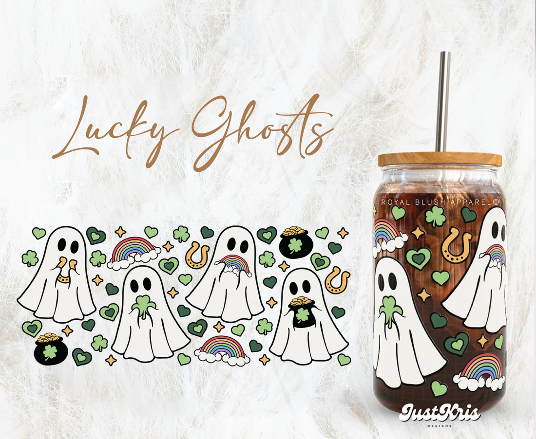 Lucky Ghosts Iced Coffee Glass