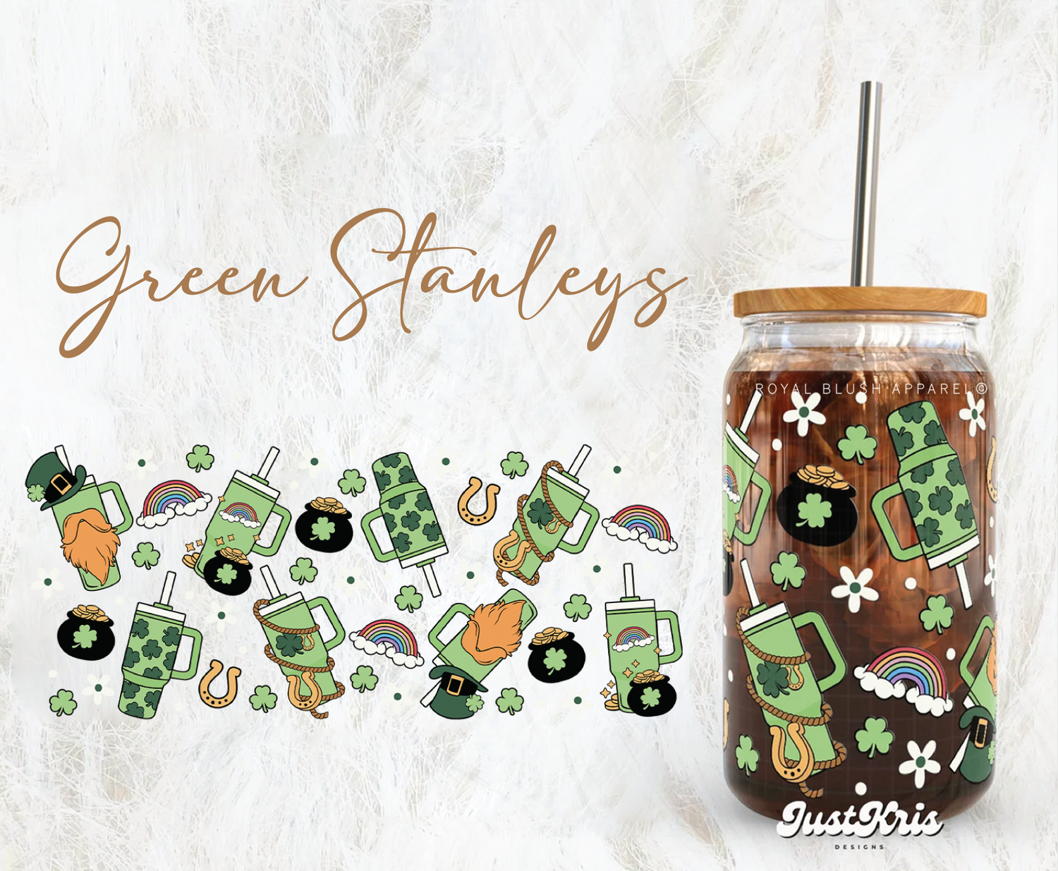 Green Stanleys Iced Coffee Glass