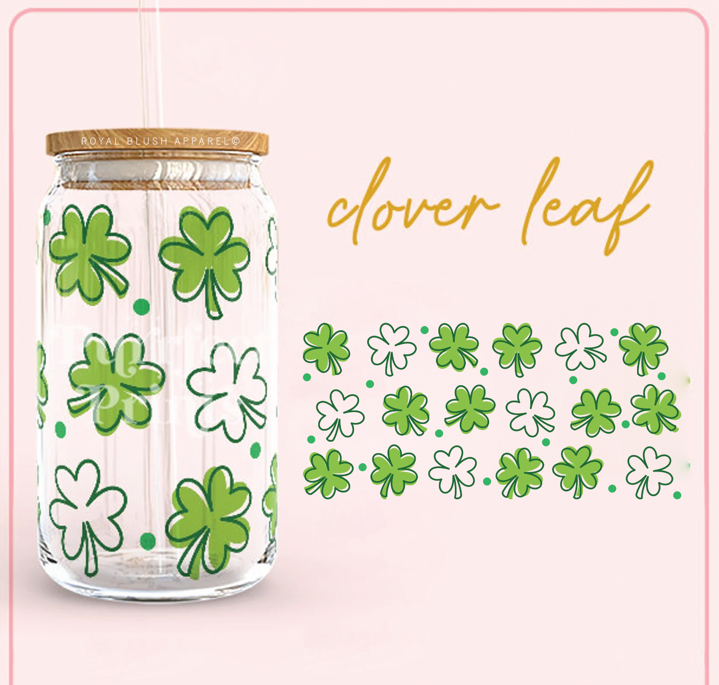 Clover Leaf Iced Coffee Glass