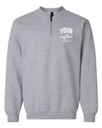 Custom quarter zip sweatshirt with personalized logo or design