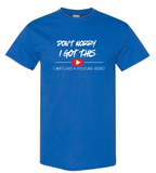 I Watched A Youtube Video - XL MEN'S ROYAL BLUE T-SHIRT DEFECTIVE graphic T-shirt