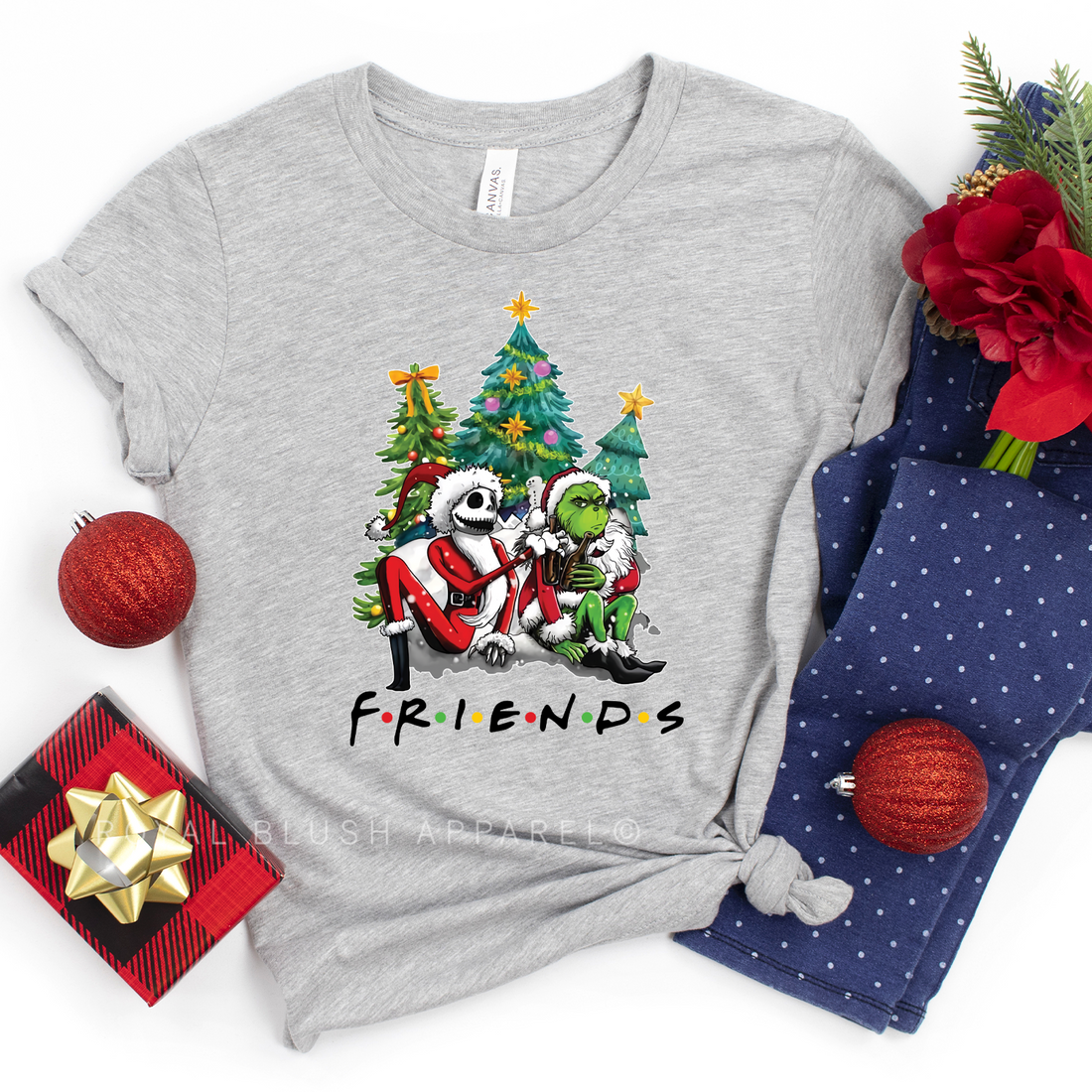 Skellington &amp; Grinch FRIENDS Relaxed Unisex T-shirt