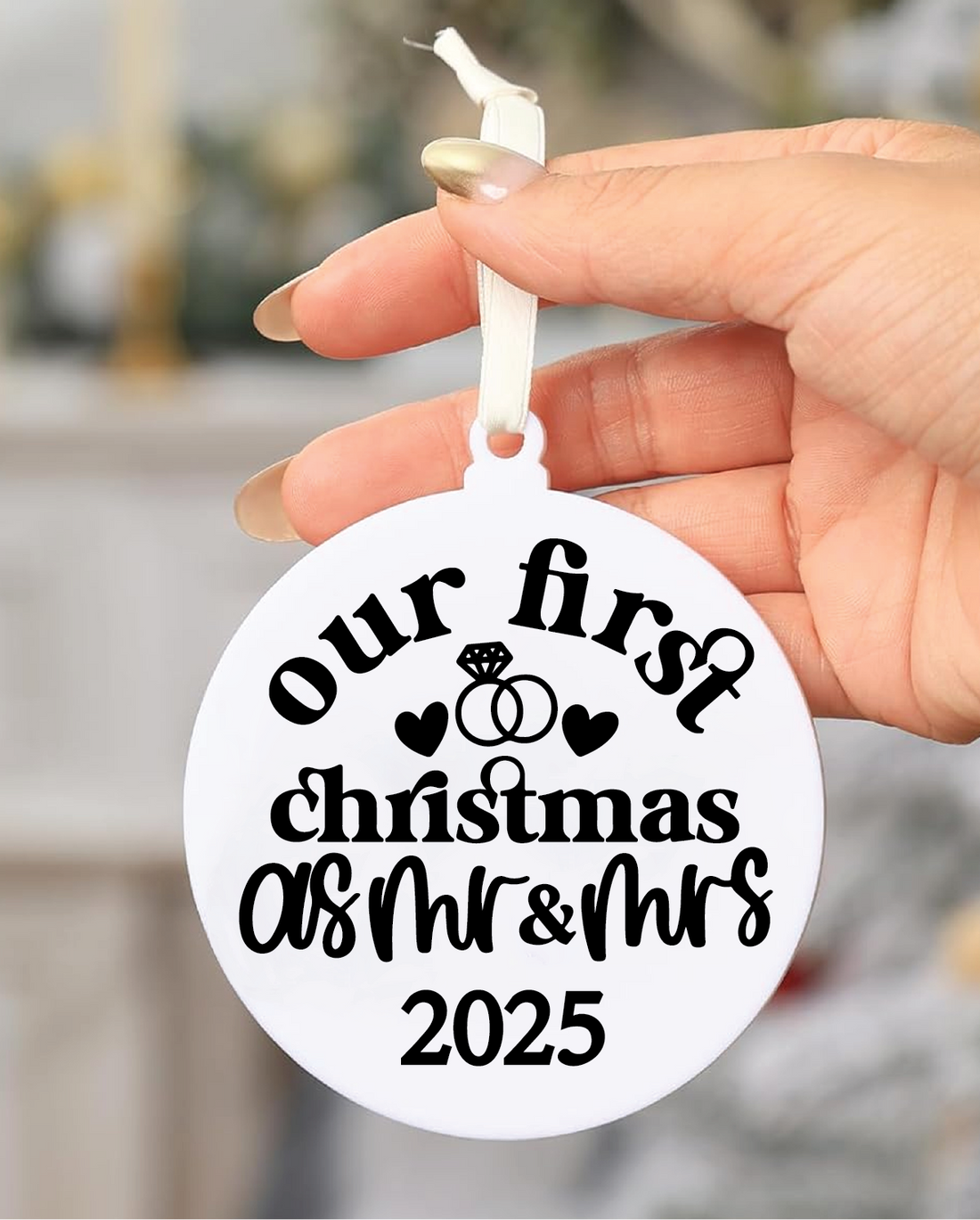 Our First Christmas As Mr & Mrs 2025 Acrylic Ornament