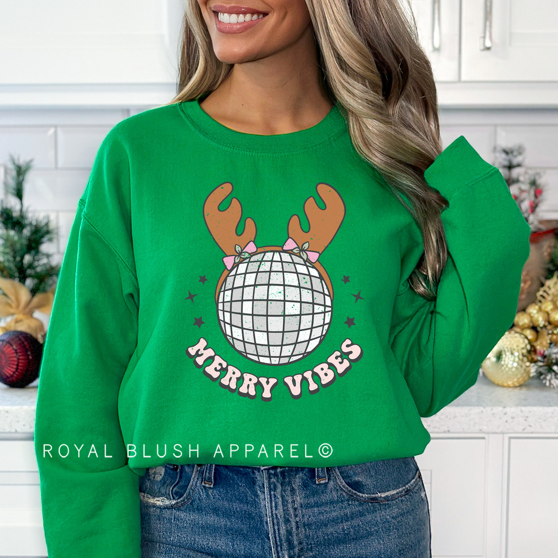 Antlers Merry Vibes Sweatshirt