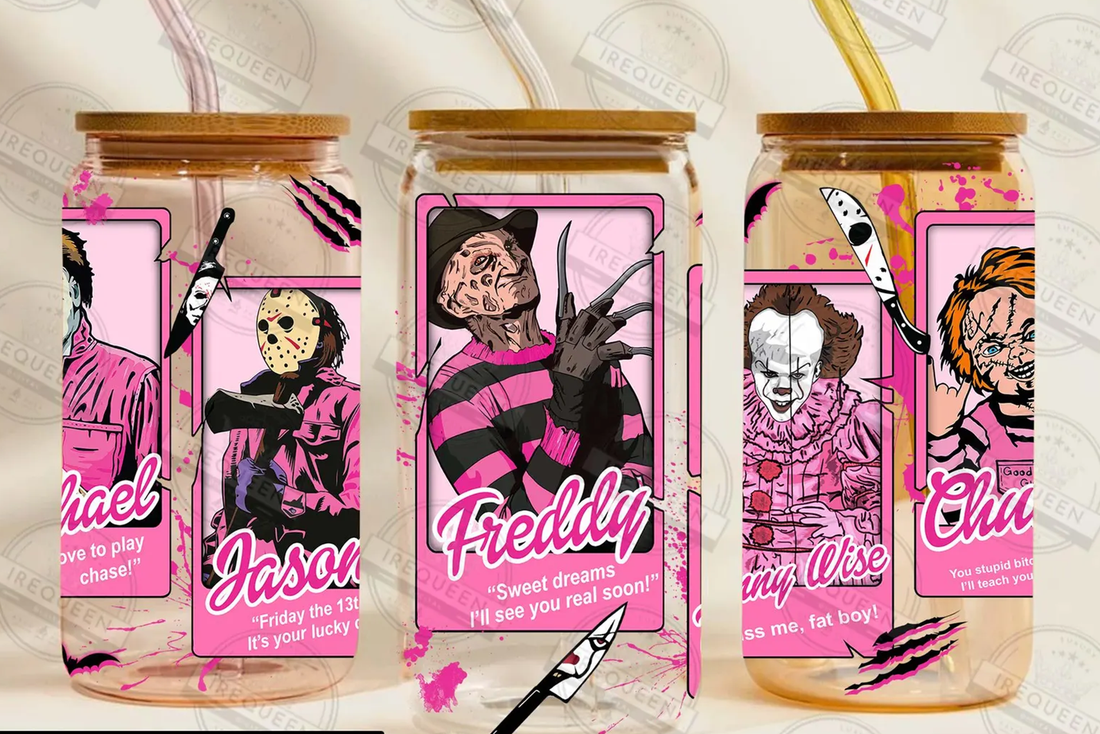 Barbie Horror Cards Iced Coffee Glass