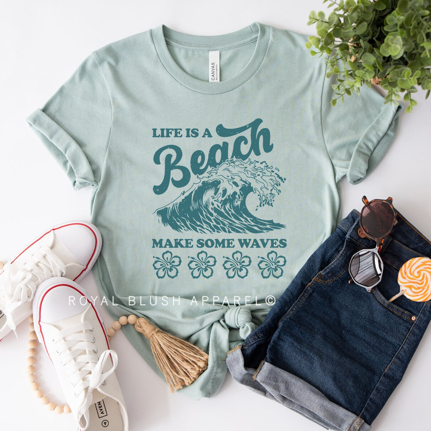 Life Is A Beach Make Some Waves Relaxed Unisex T-shirt