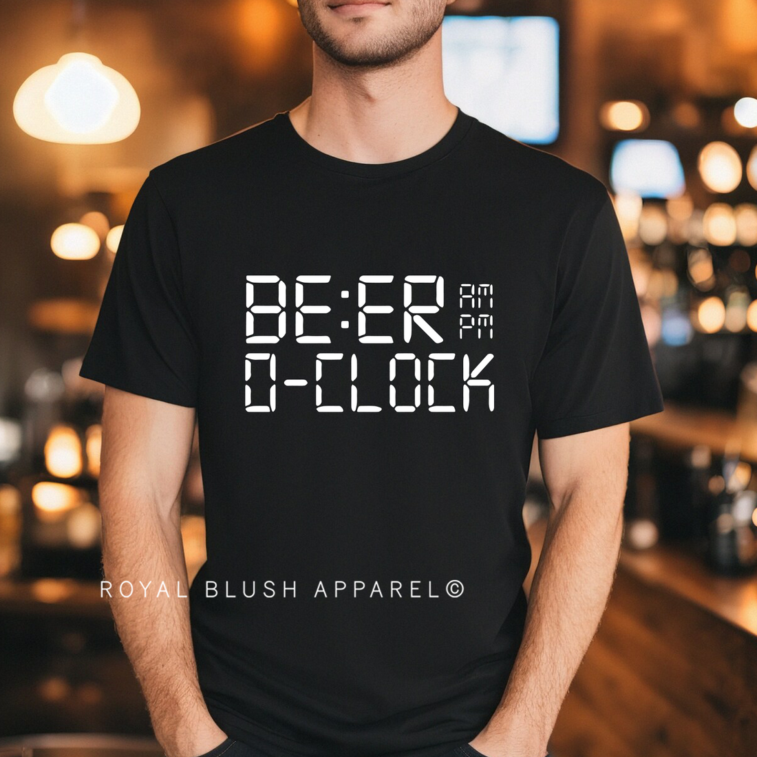 Beer O-Clock T-shirt unisexe décontracté