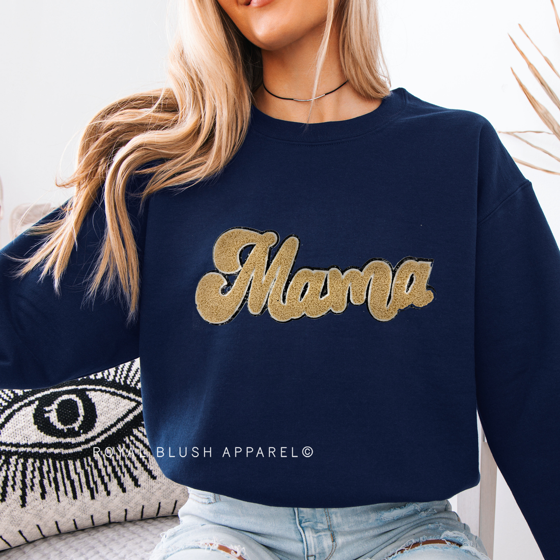 Beige Mama Patch Sweatshirt