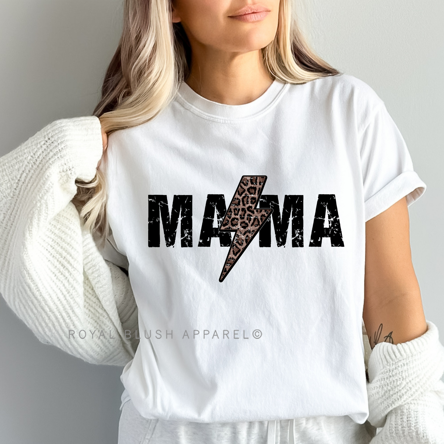 Mama Lightning Black Relaxed Unisex T-shirt