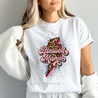 T-shirt unisexe décontracté Lightning Blessed Mama