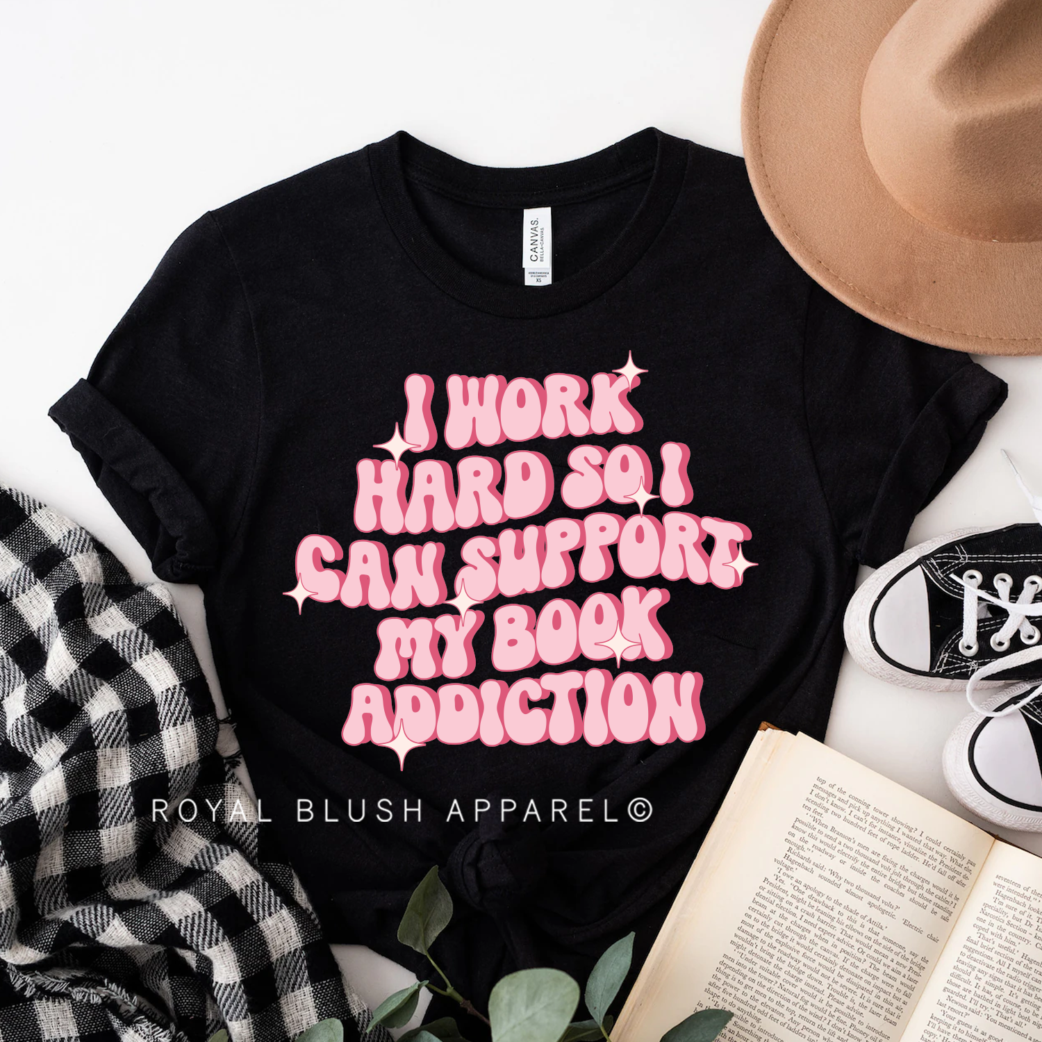 I Work Hard So I Can Support My Book Addiction Relaxed Unisex T-shirt