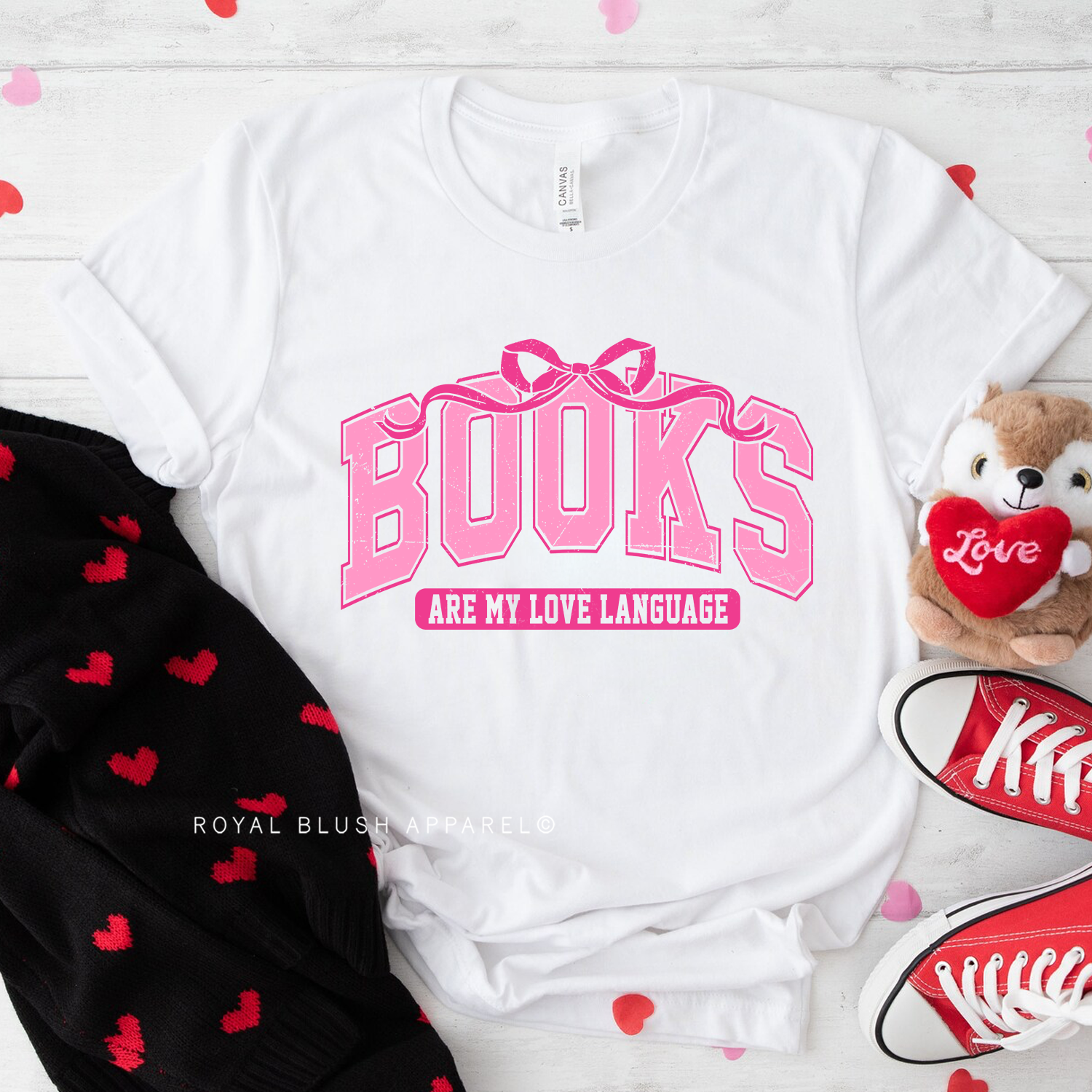 Bow Books Are My Love Language Relaxed Unisex T-shirt