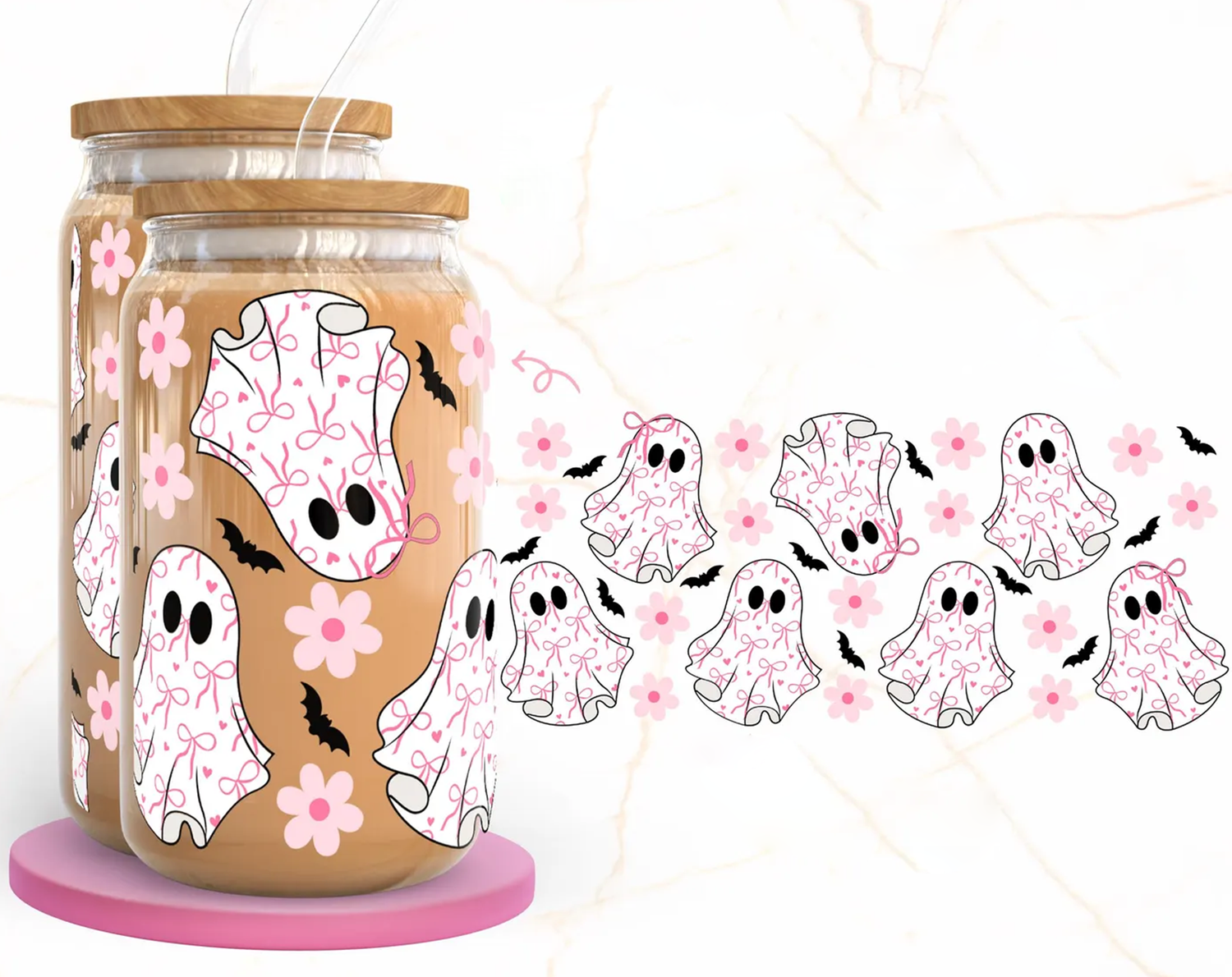 Bow Ghosts Iced Coffee Glass