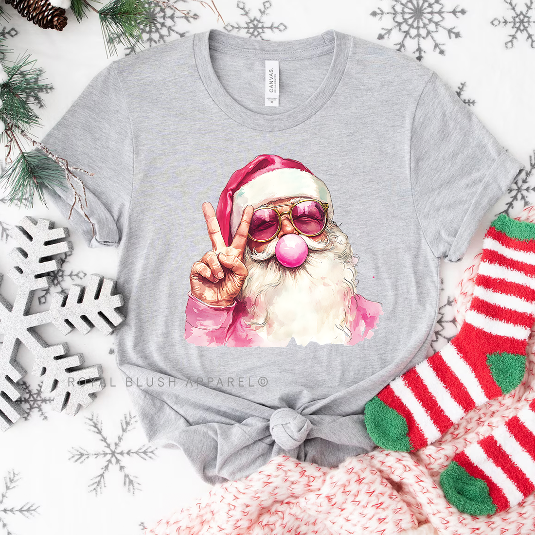 Bubble Gum Santa Relaxed Unisex T-shirt