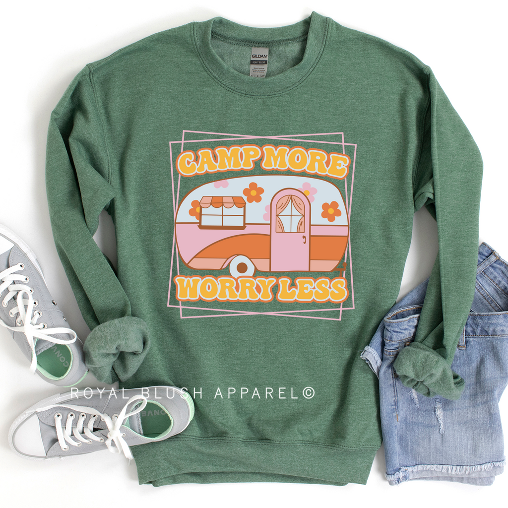 Camp More Worry Less graphic sweatshirt