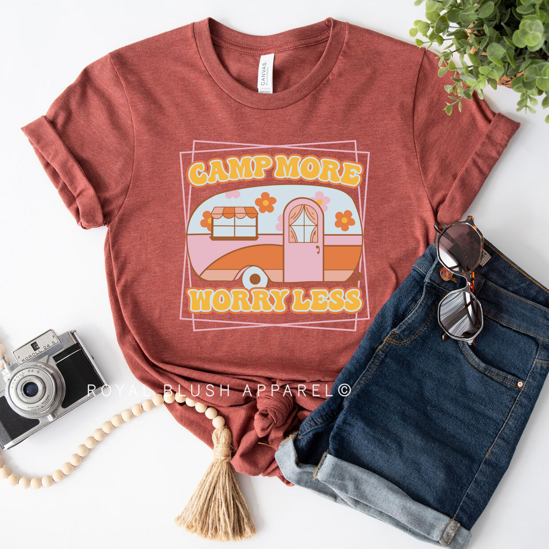Camp More Worry Less Relaxed Unisex T-shirt