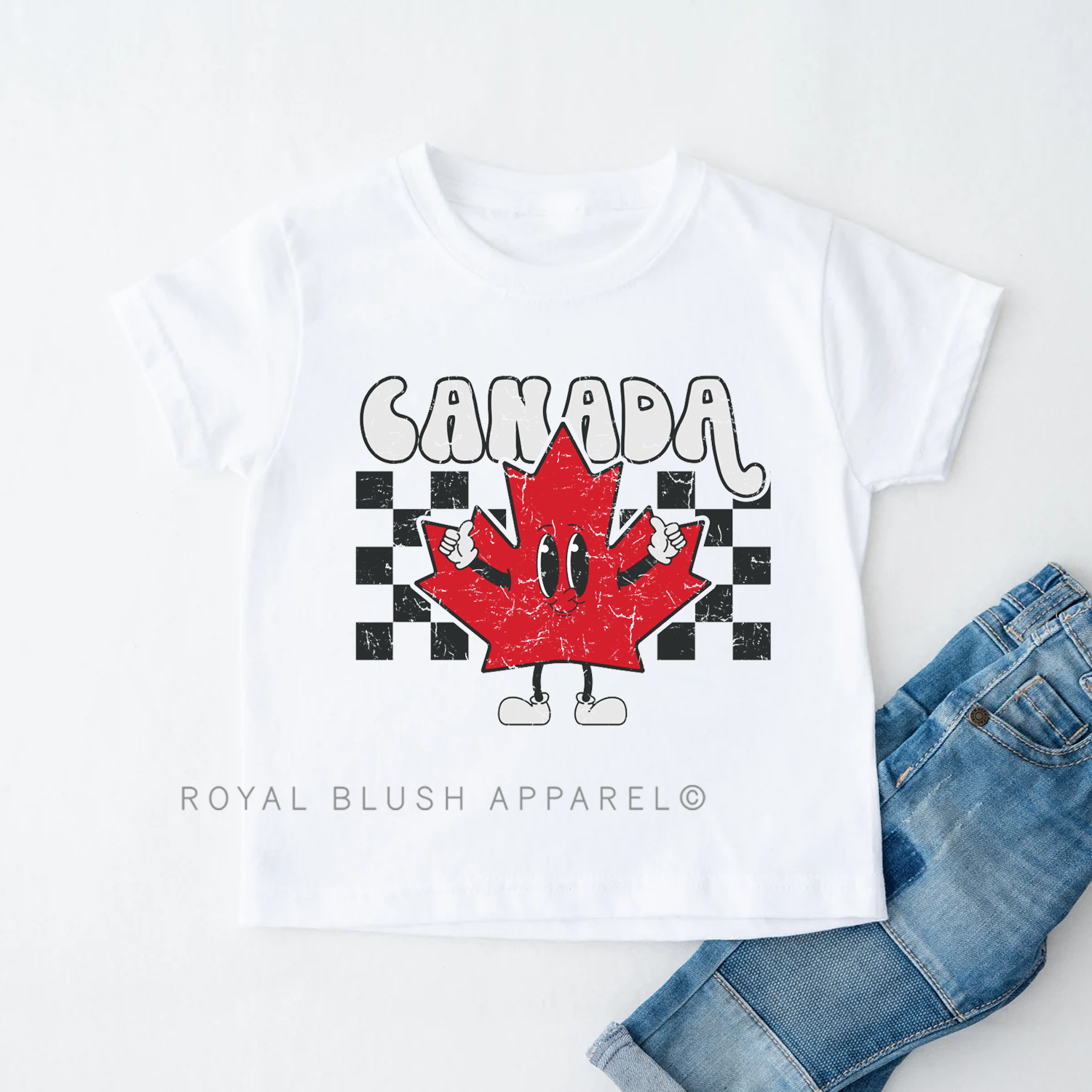 T-shirt à damier Canada pour les jeunes