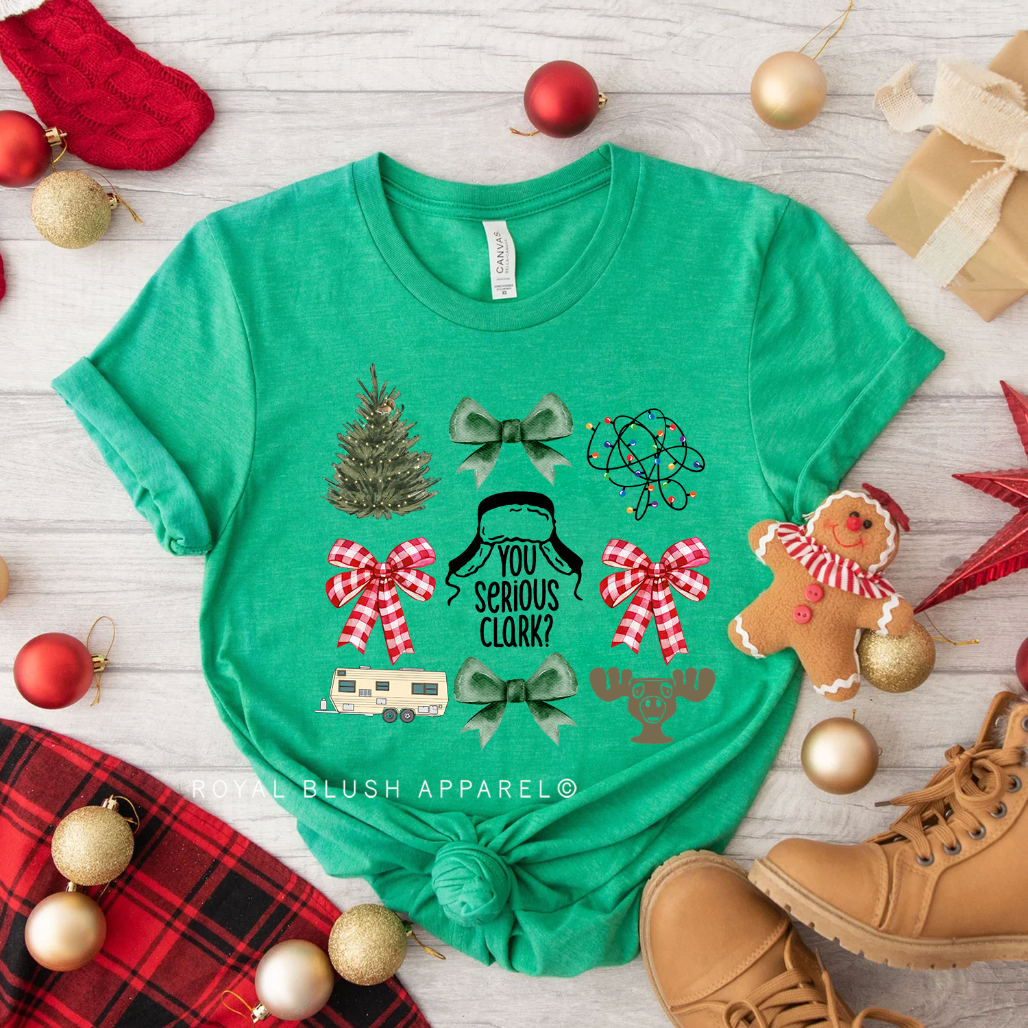 Christmas Vacation Bows Relaxed Unisex T-shirt