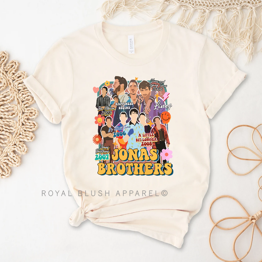 Jonas Brothers Collage T-shirt unisexe décontracté
