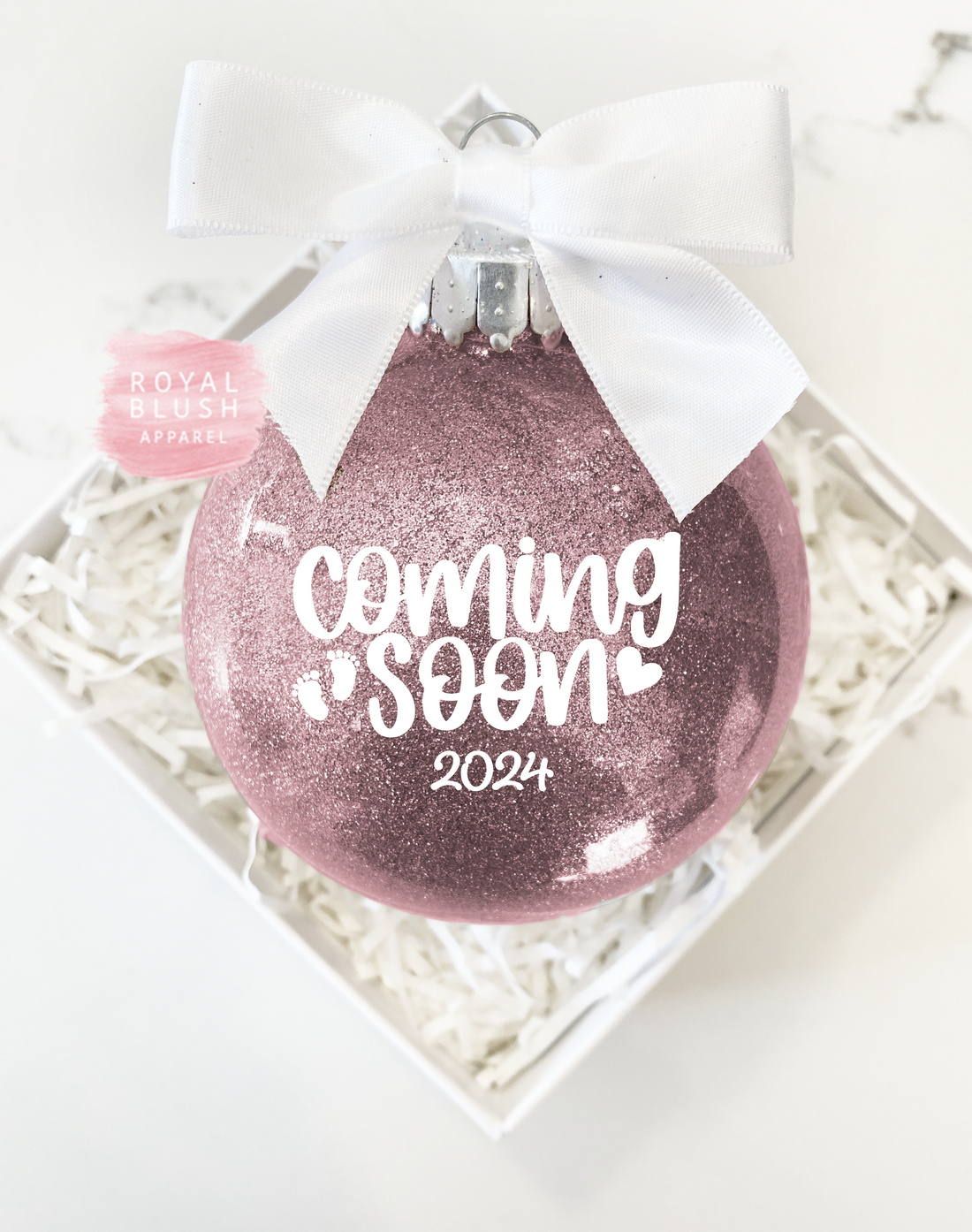 Coming Soon 2024 Glitter Ornament