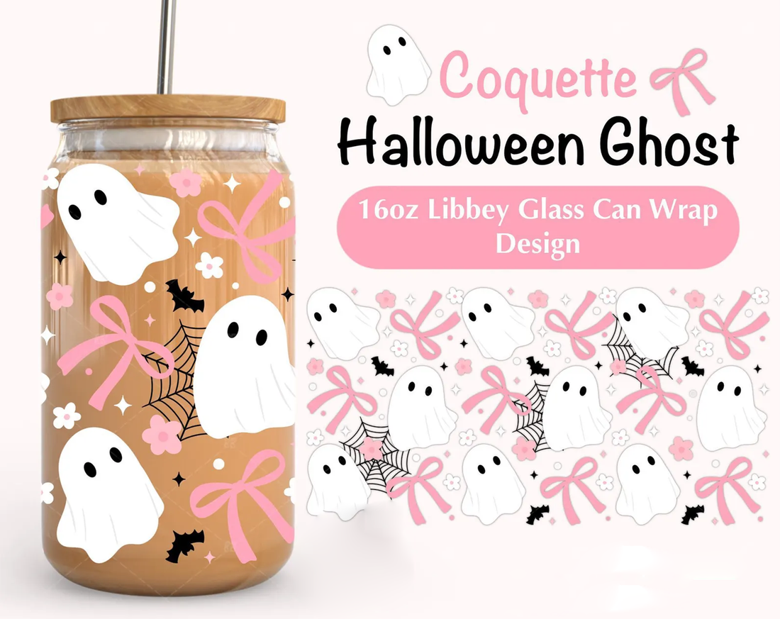 Coquette Halloween Ghost Iced Coffee Glass