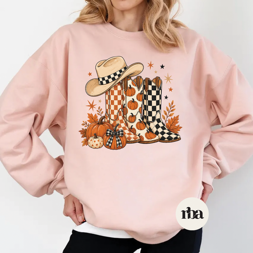 Cowgirl Boots Sweatshirt mockup.