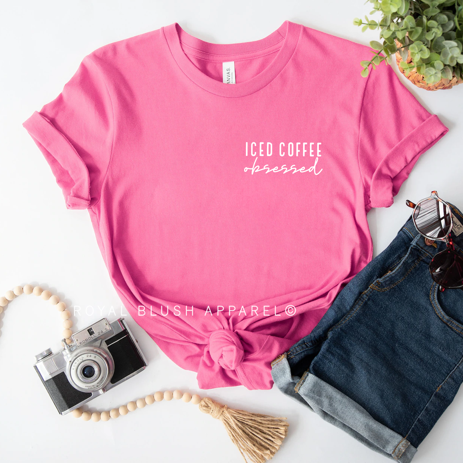 Iced Coffee Obsessed Cursive Relaxed Unisex T-shirt