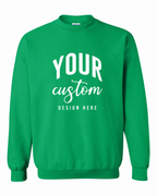 Custom Irish Green Gildan 18000 unisex crewneck sweatshirt with Your Custom Design Here print