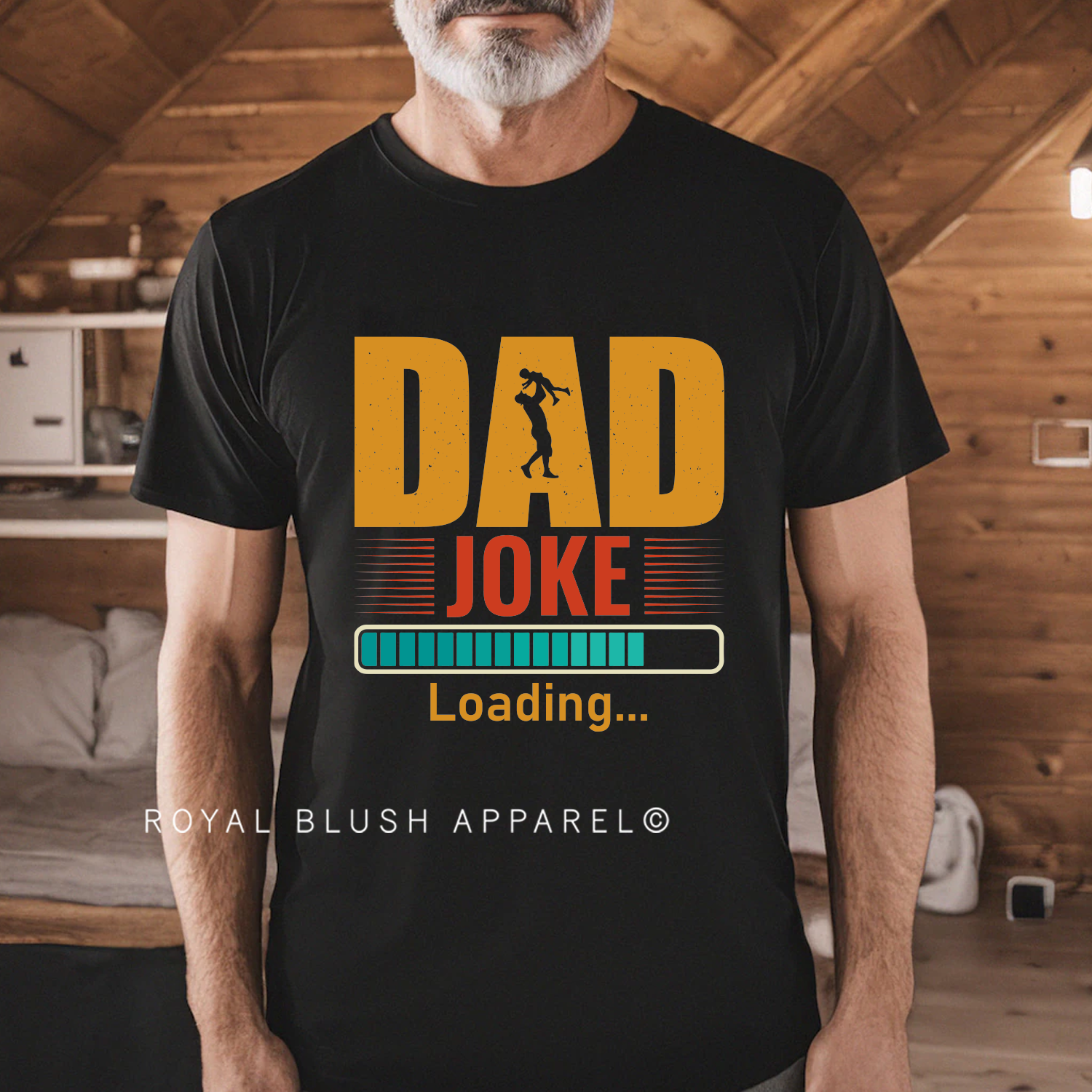 Papa Blague Chargement T-shirt unisexe décontracté