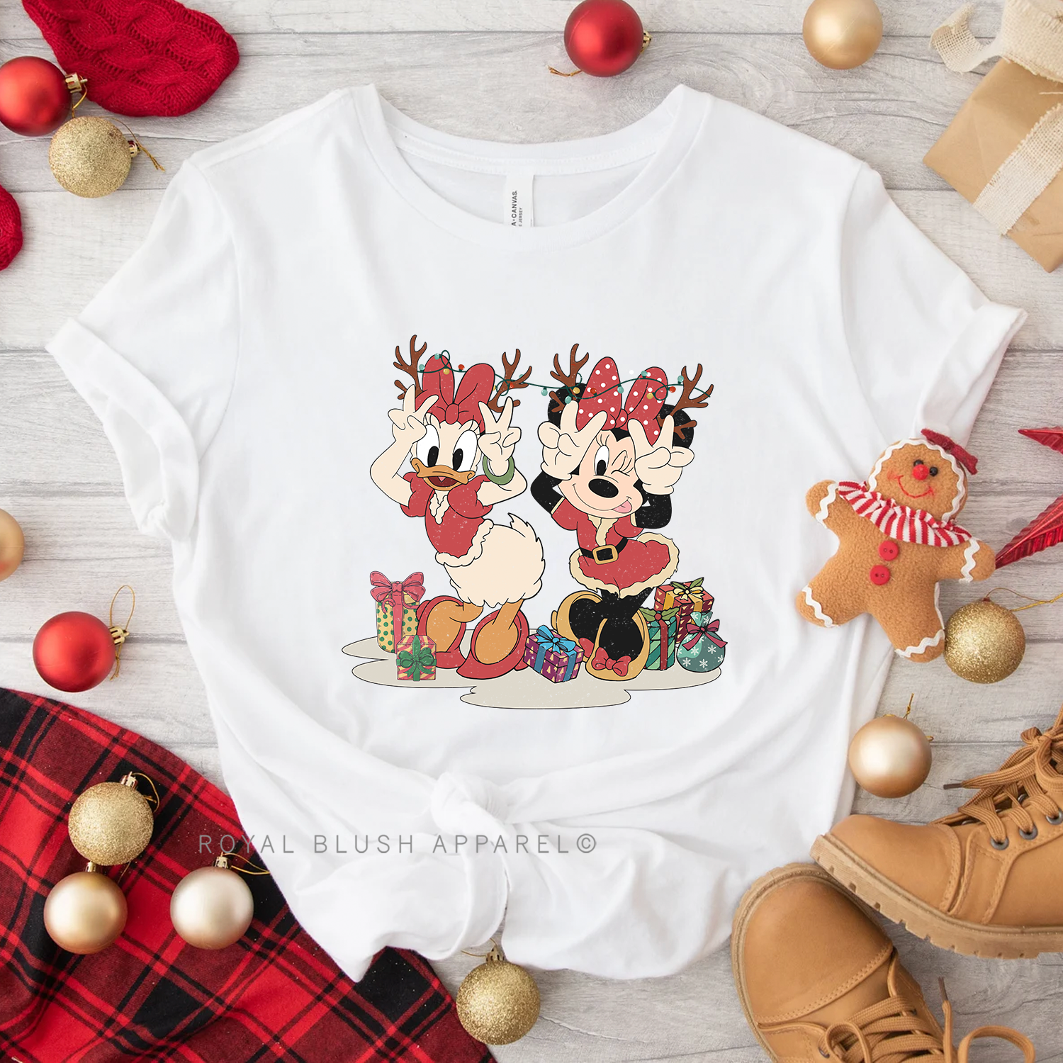 Reindeer Daisy And Minnie Relaxed Unisex T-shirt