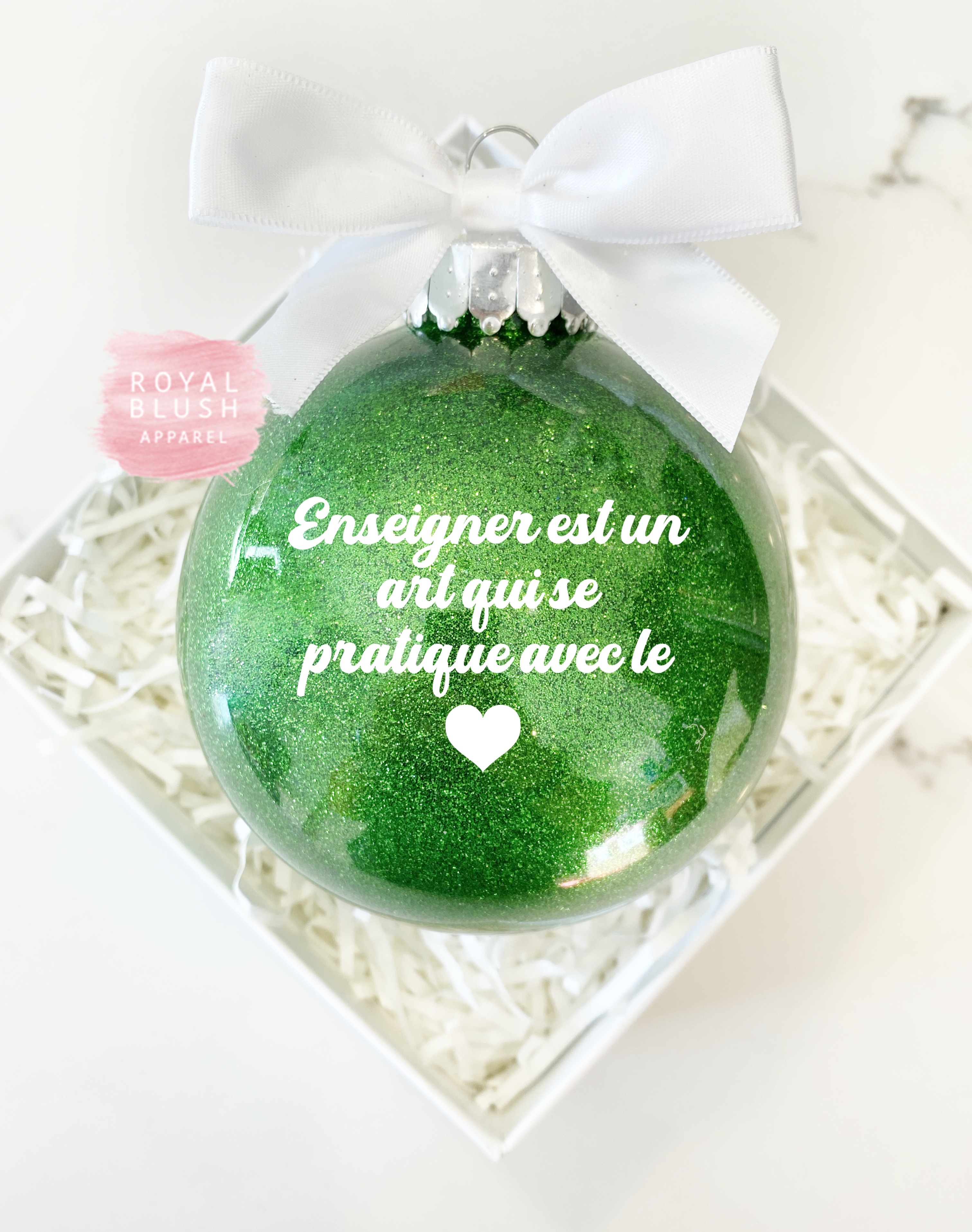 Enseigner Est Un Art Qui Se Pratique Avec Le Coeur Glitter Ornament