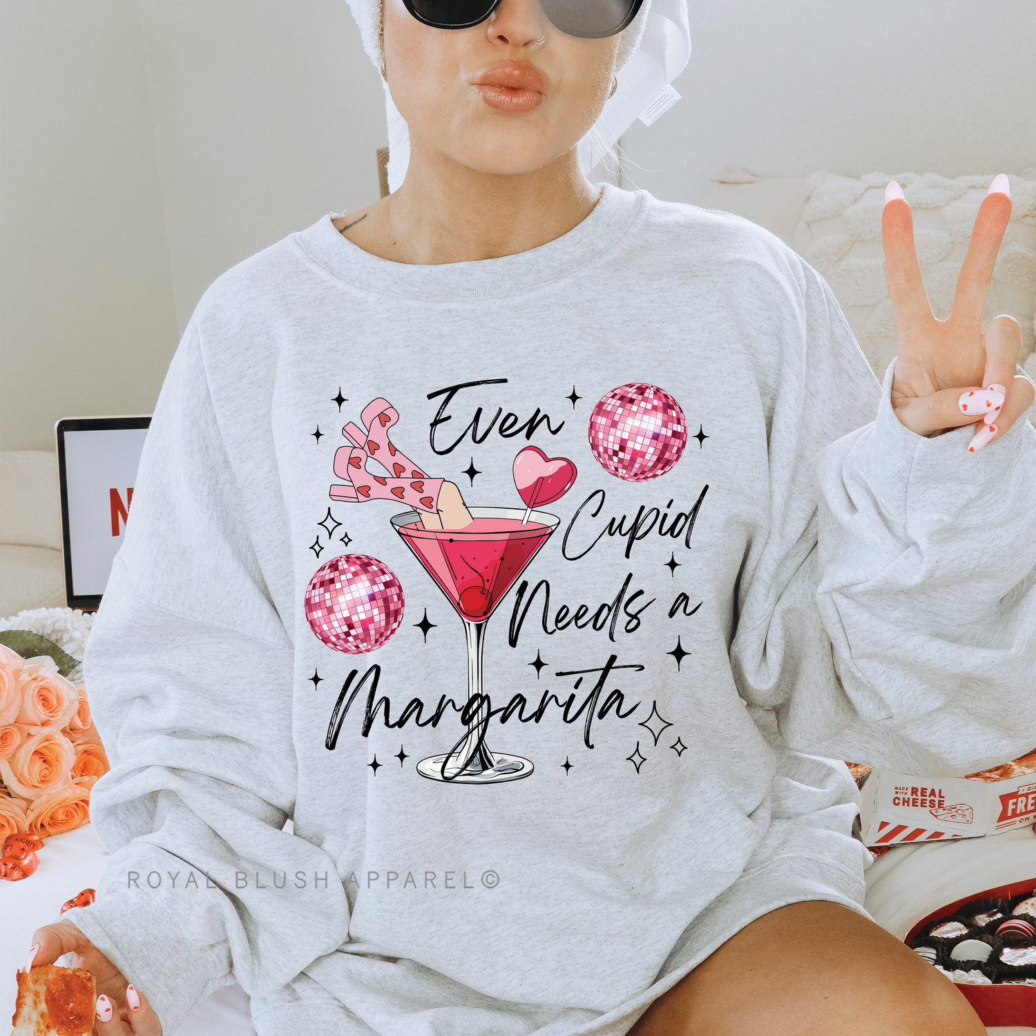 Even Cupid Needs A Margarita Sweatshirt