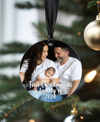 Custom Family Round Photo Ornament