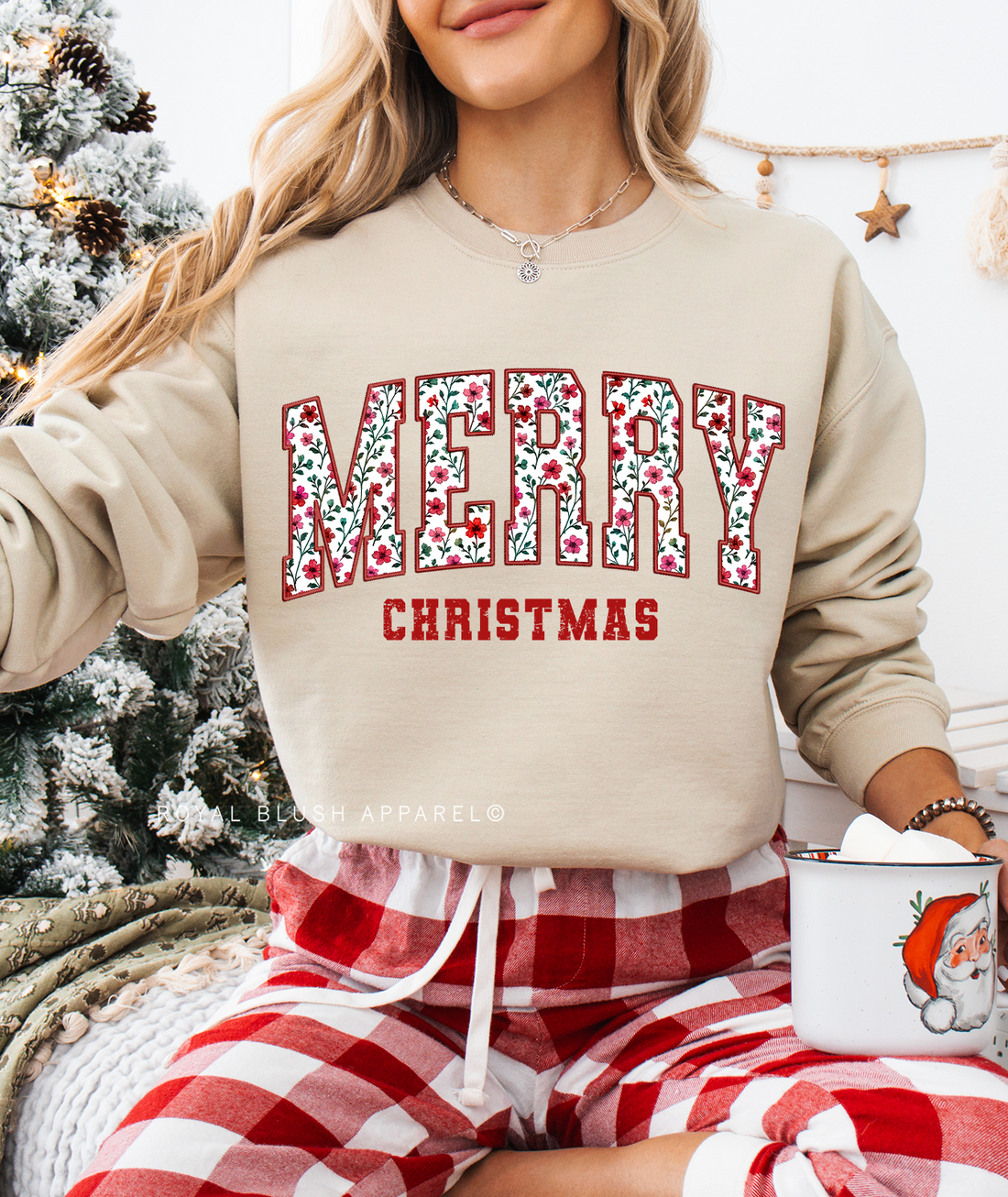 Floral Merry Christmas Sweatshirt