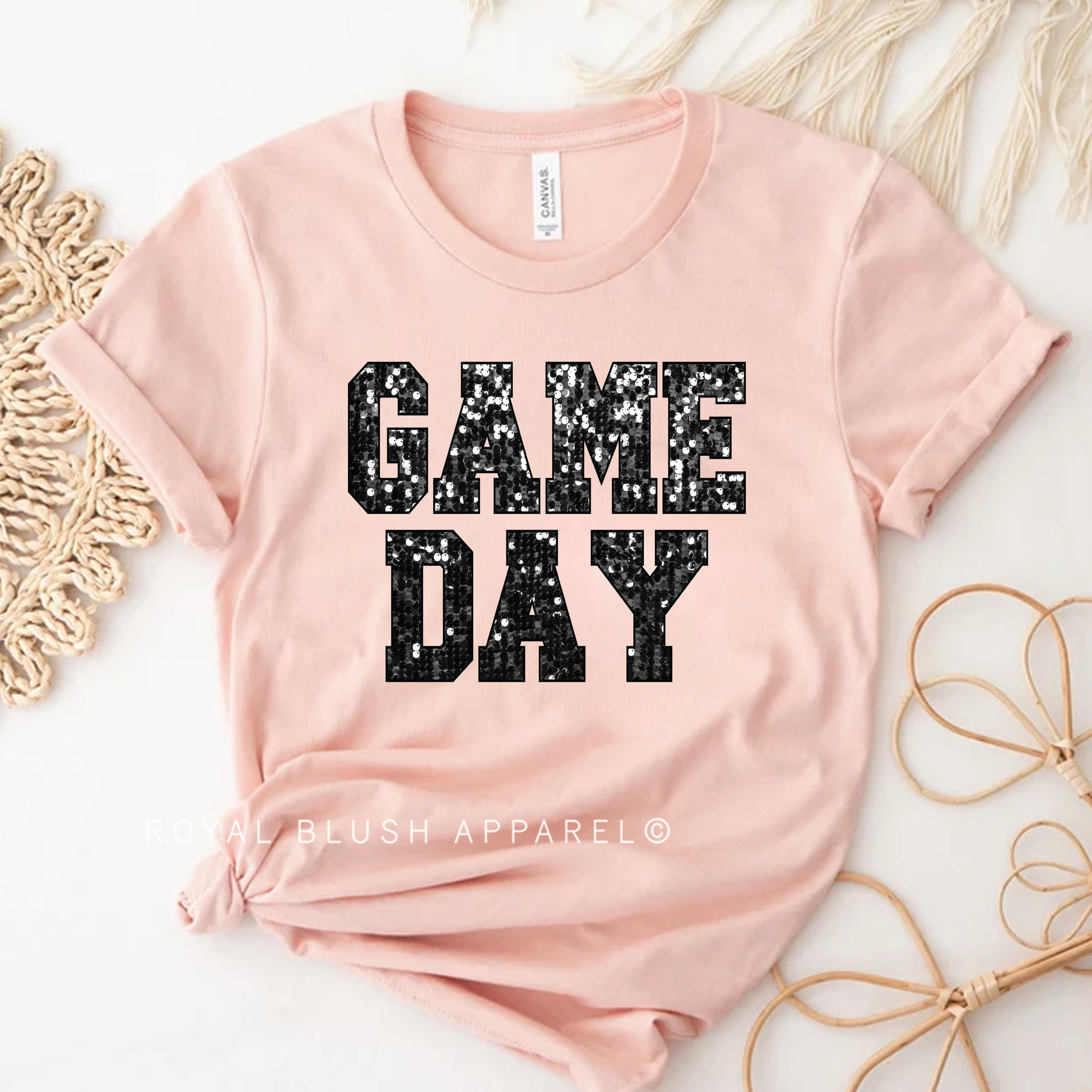 GAME DAY Faux Sequin Relaxed Unisex T-shirt