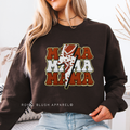 Football Mama chenille patch sweatshirt