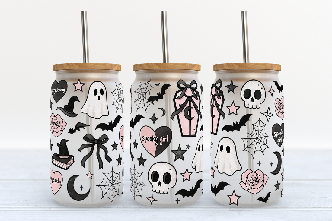 Spooky Girl Iced Coffee Glass