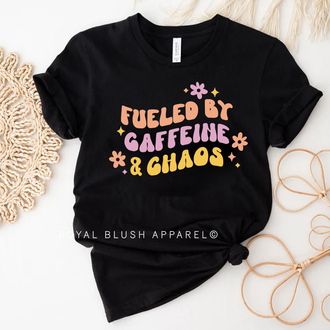 Fueled By Caffeine &amp; Chaos Relaxed Unisex T-shirt