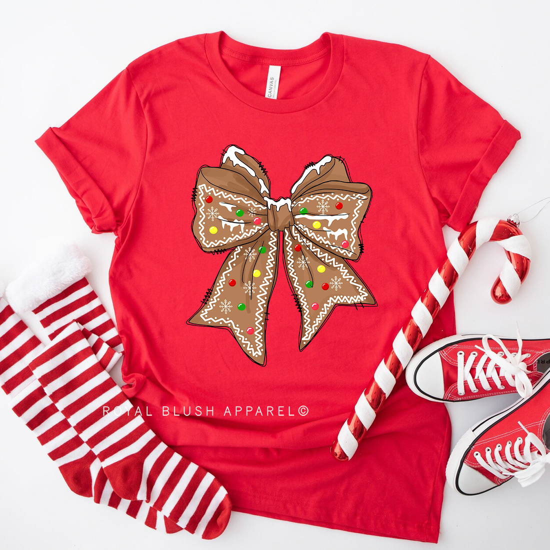 Gingerbread Bow Relaxed Unisex T-shirt