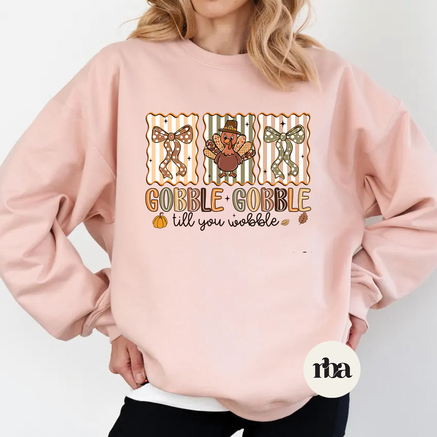 Gobble Gobble Sweatshirt mockup.