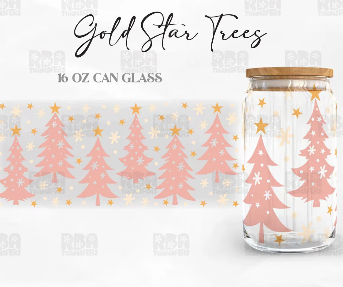 Gold Star Trees Iced Coffee Glass