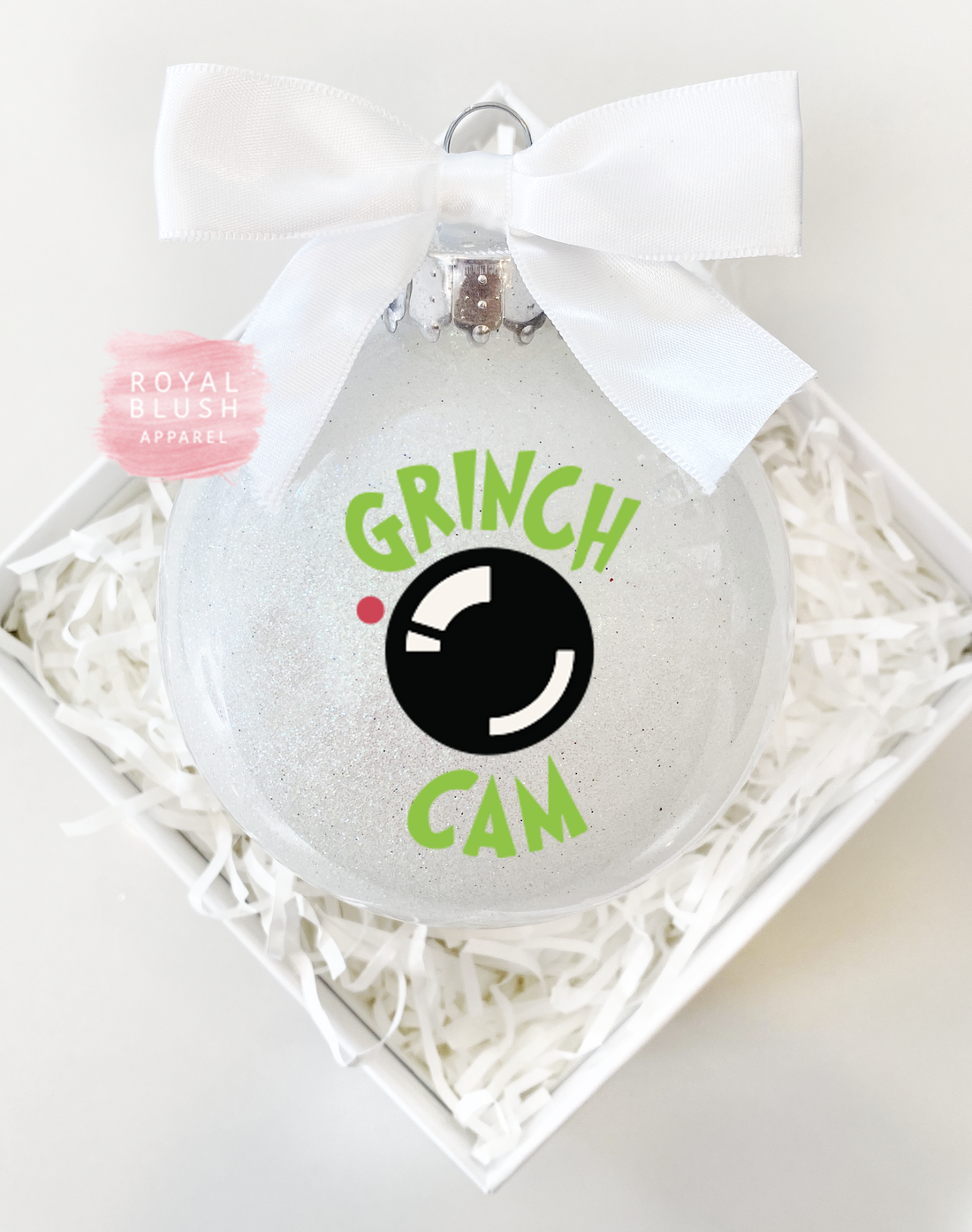 Grinch Cam Glitter Ornament