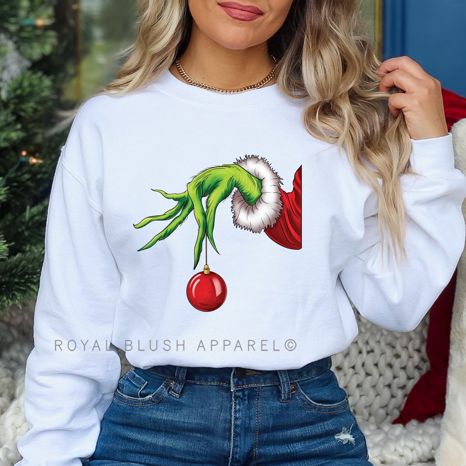 Grinch Hand Sweatshirt