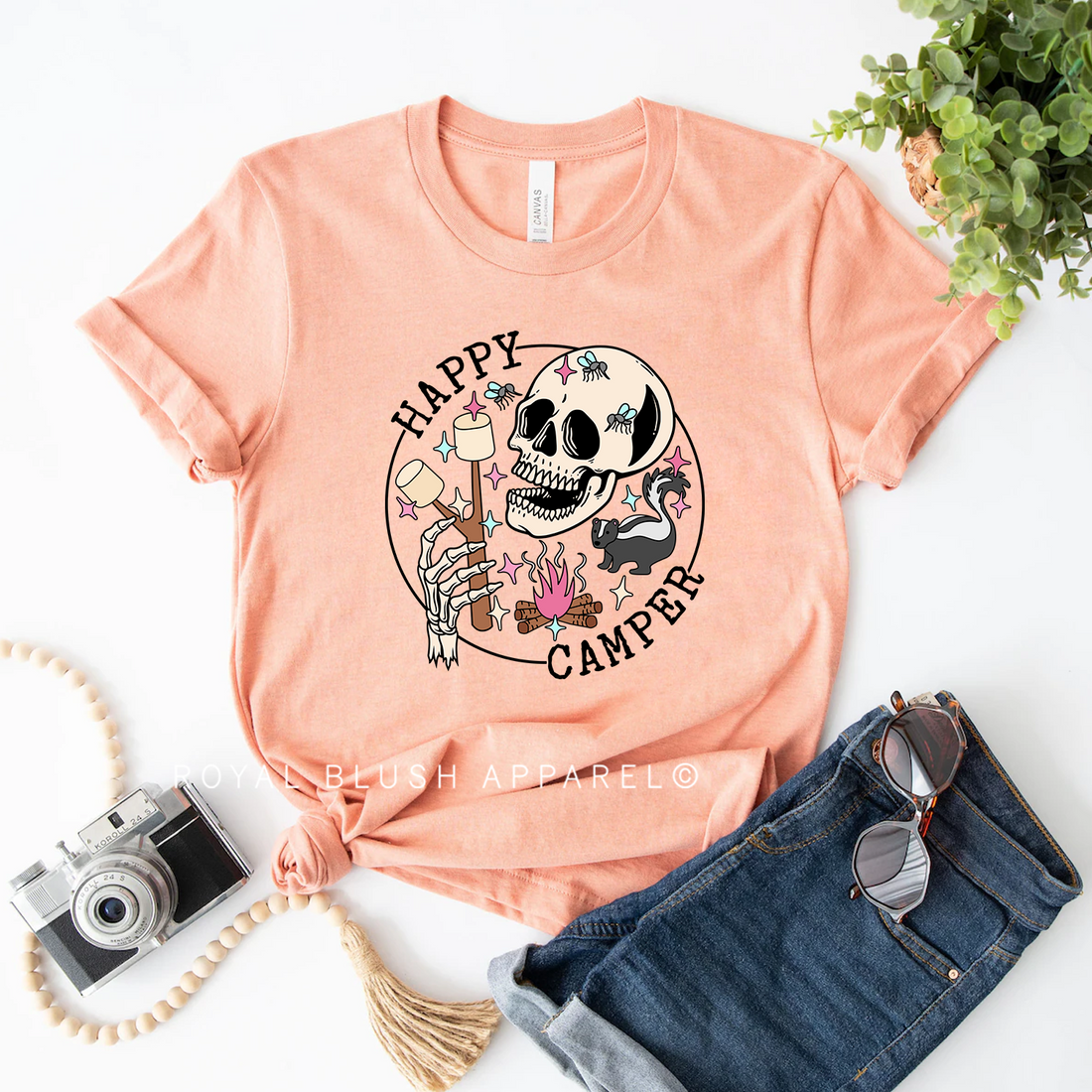 T-shirt unisexe décontracté Happy Camper