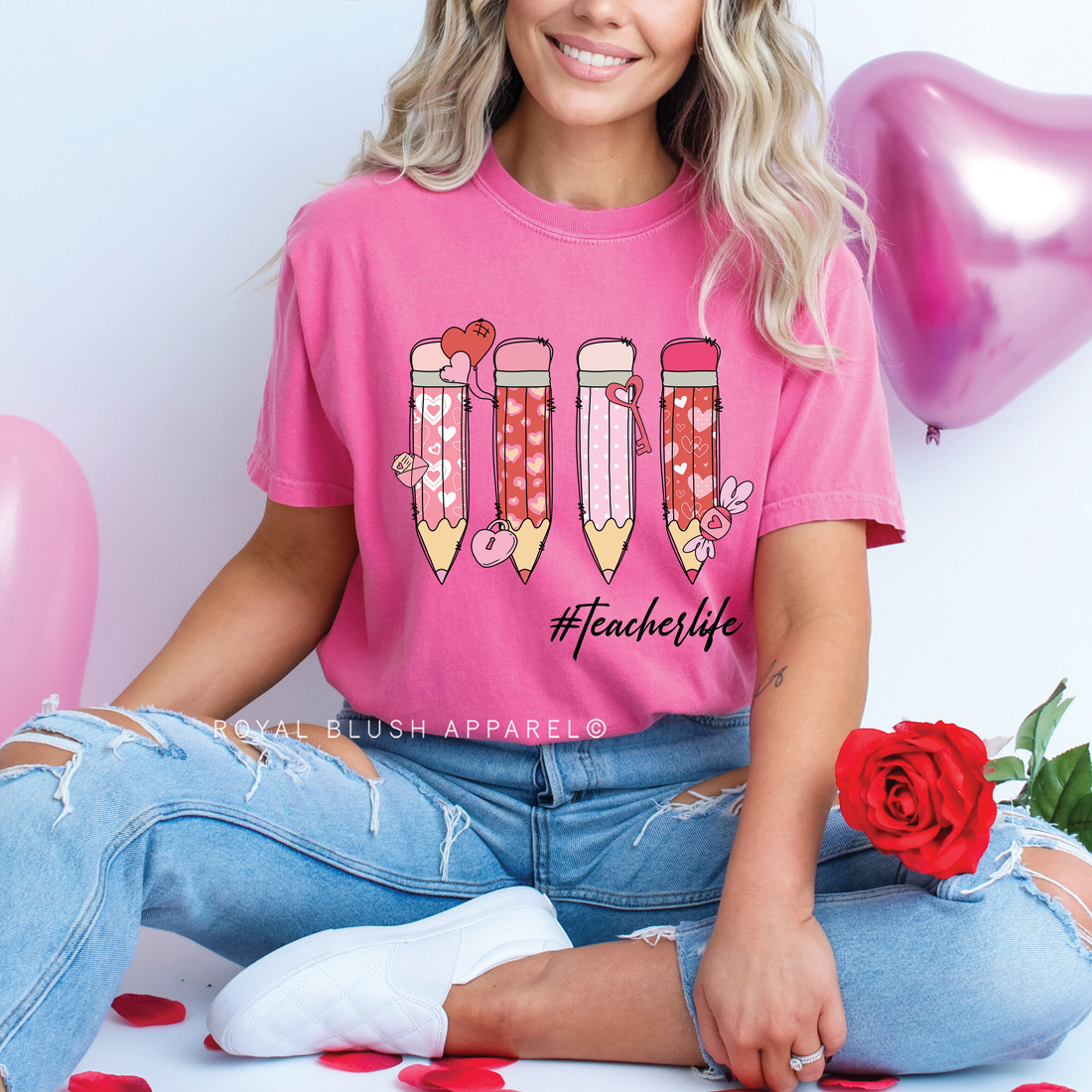 Heart Pencils Relaxed Unisex T-shirt