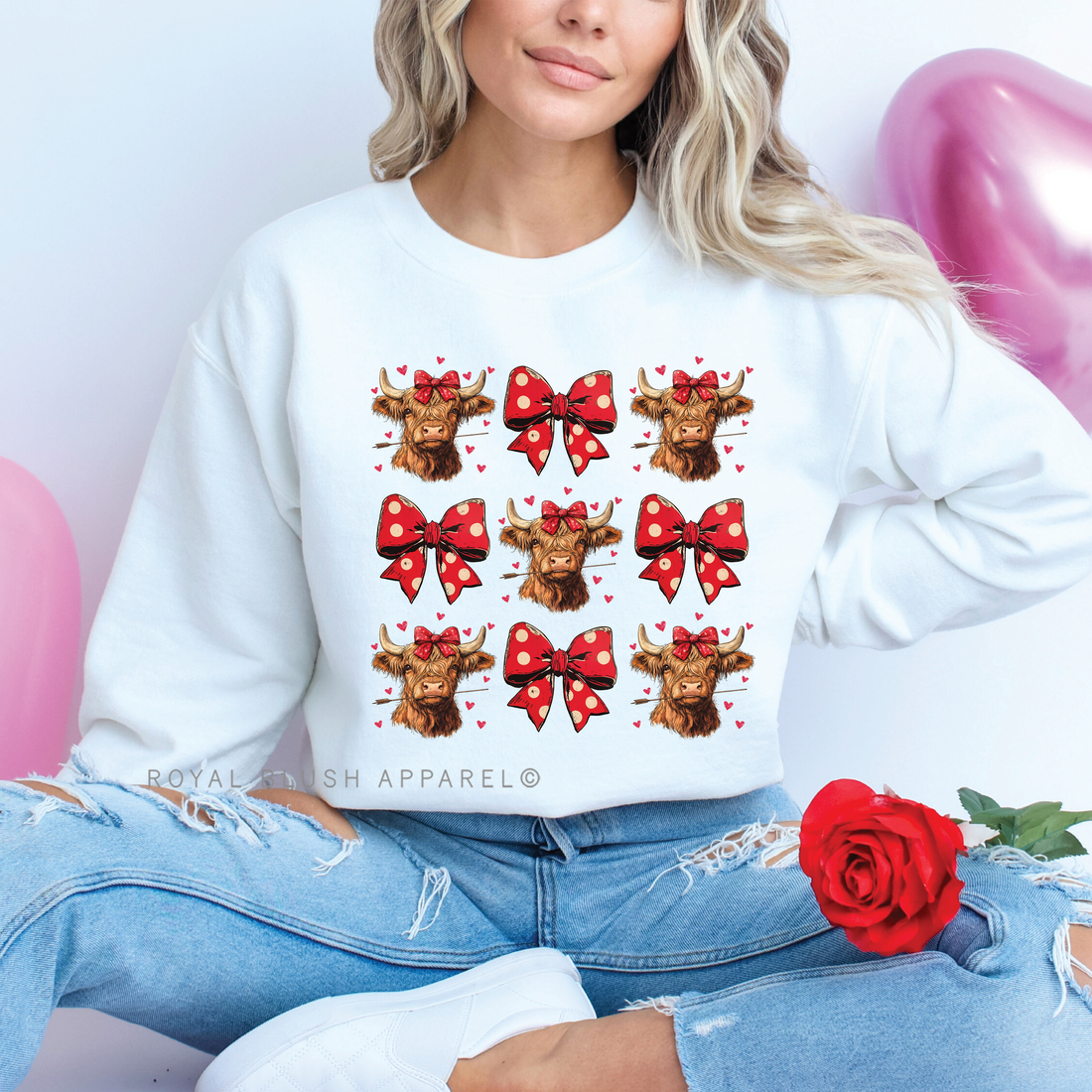 Highland Cows & Bows Sweatshirt