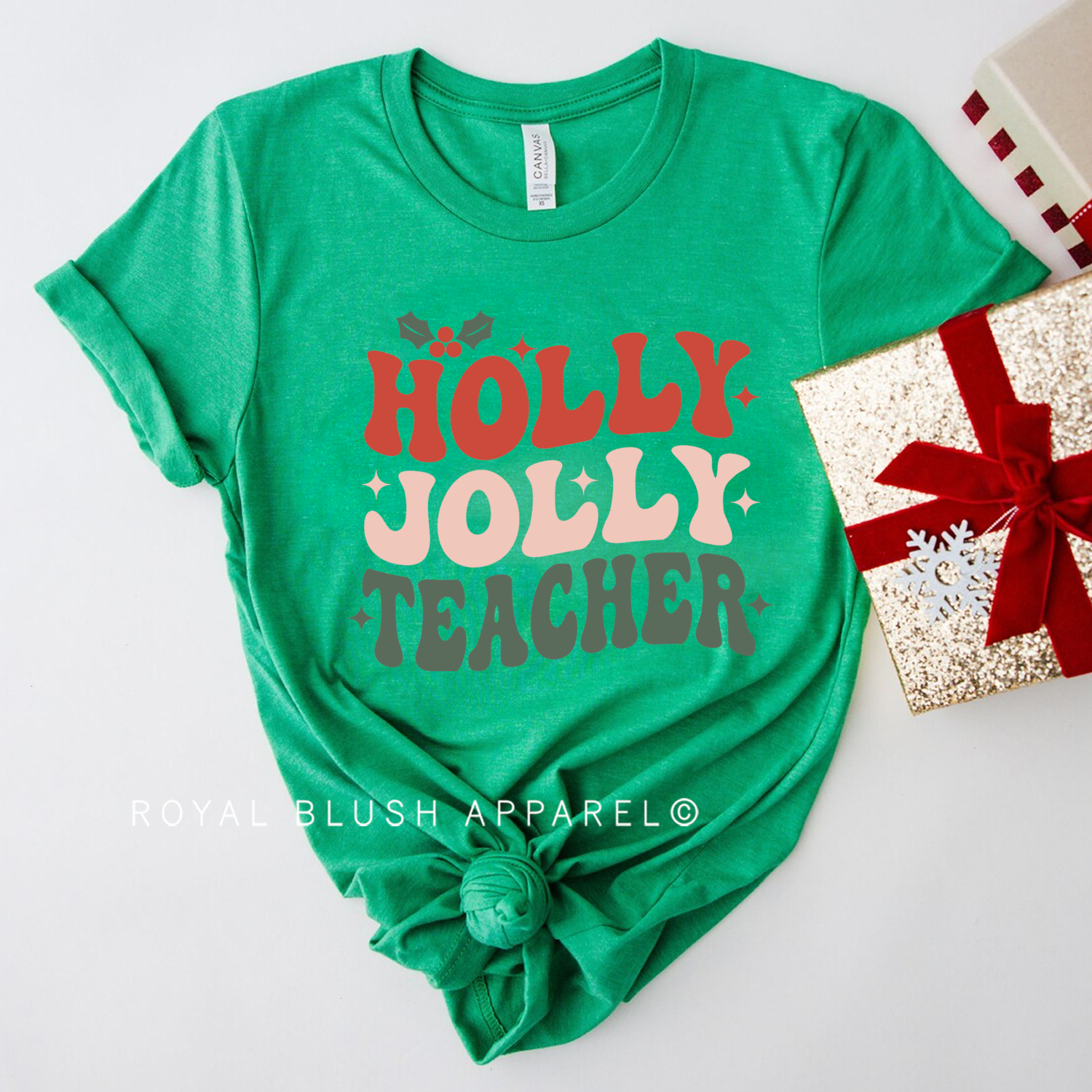 Holly Jolly Teacher Relaxed Unisex T-shirt