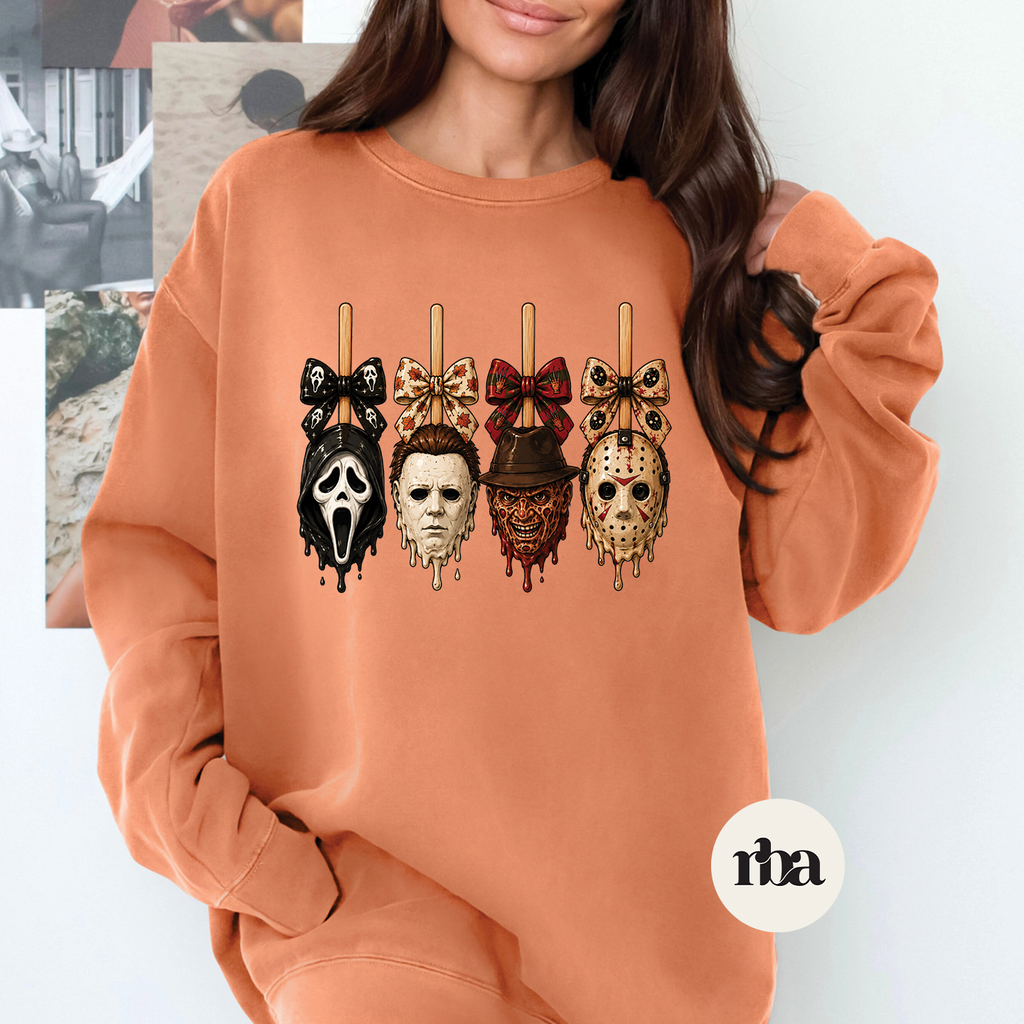 Horror Popsicle Heads Sweatshirt mockup.