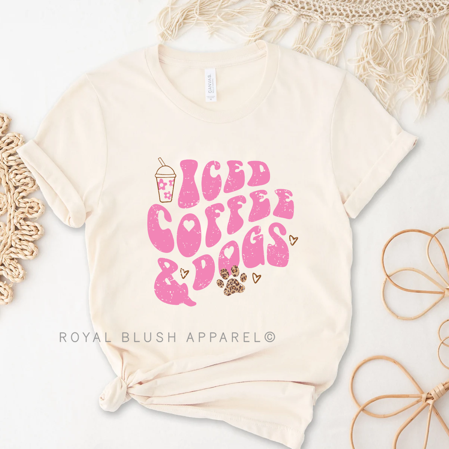 Iced Coffee &amp; Dogs Relaxed Unisex T-shirt